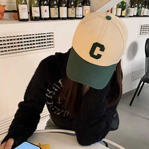 여성 베이직 투톤 C 레터링 볼캡 야구모자 SLT-DS70